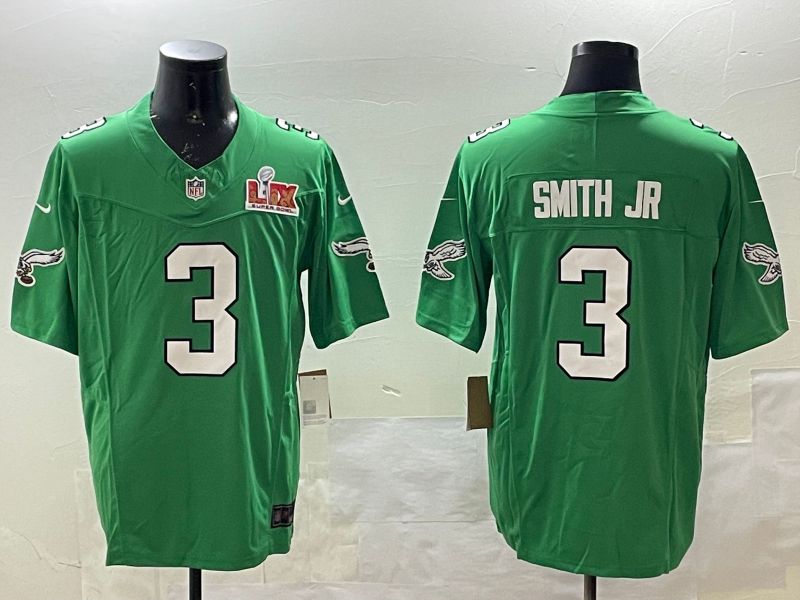 Men Philadelphia Eagles #3 Smith jr Green three generations 2025 Nike Vapor Limited NFL Jersey style 2->philadelphia eagles->NFL Jersey